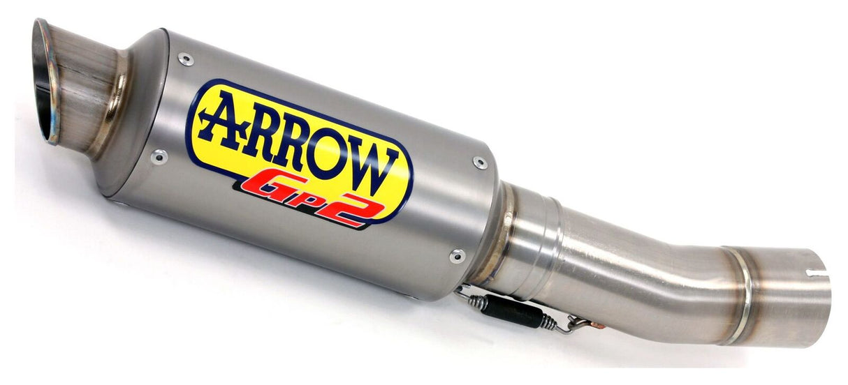 Arrow 71549GP GP2 Titanium Slip-On Muffler w/Titanium End Cap & Stainless Steel Link Pipe for KTM 790 Duke 18-20/890 Duke R 20-23