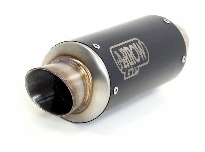 Arrow 71549GPI GP2 Dark Nichrom Slip-On Muffler w/Steel End Cap & Stainless Steel Link Pipe for KTM 790 Duke 18-20/890 Duke R 20-23