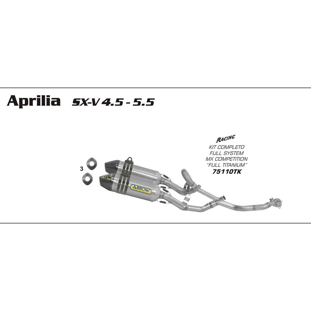 Arrow 72086PD Titanium Collector Pipe for Aprilia SXV 450/SXV 550 07-14