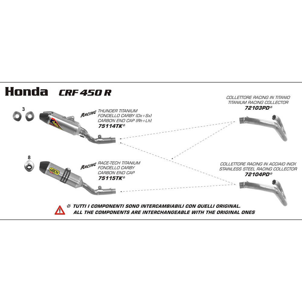 Arrow 72103PD Titanum Racing Collectors for Honda CRF 450 R 13-14