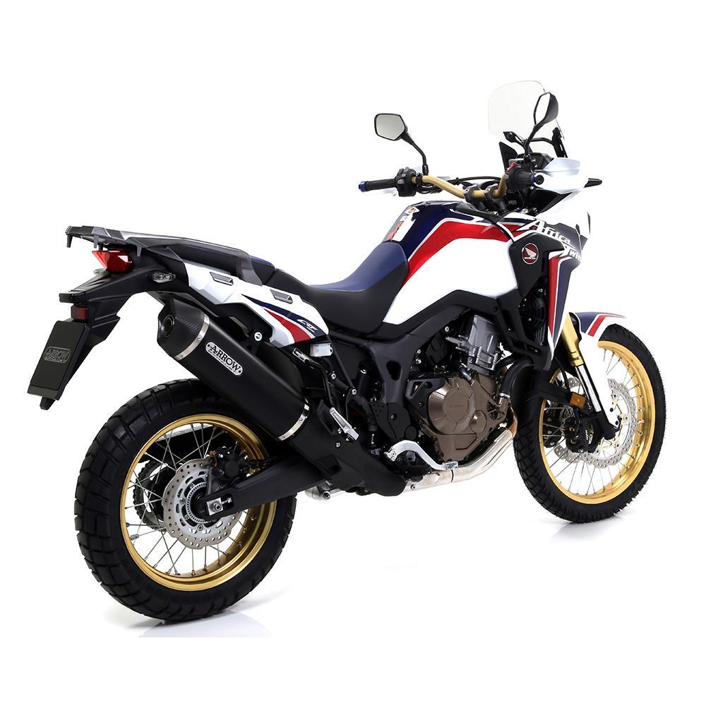 Arrow 72621AKN Maxi Race-Tech Dark Aluminium Muffler w/Carbon End Cap for Honda Africa Twin 1000 16-19/Africa Twin 1000 Adventure Sport 18-19