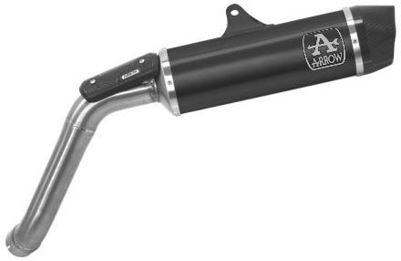 Arrow 72632AKN Indy-Race Dark Aluminium Slip-On Muffler w/Carbon End Cap for Moto Guzzi V85 TT 19-23