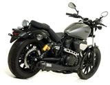 Arrow 74502RB Rebel Dark Nichrom Slip-On Muffler w/Carbon End Cap w/db-Killer for Yamaha XV 950 R 14-16