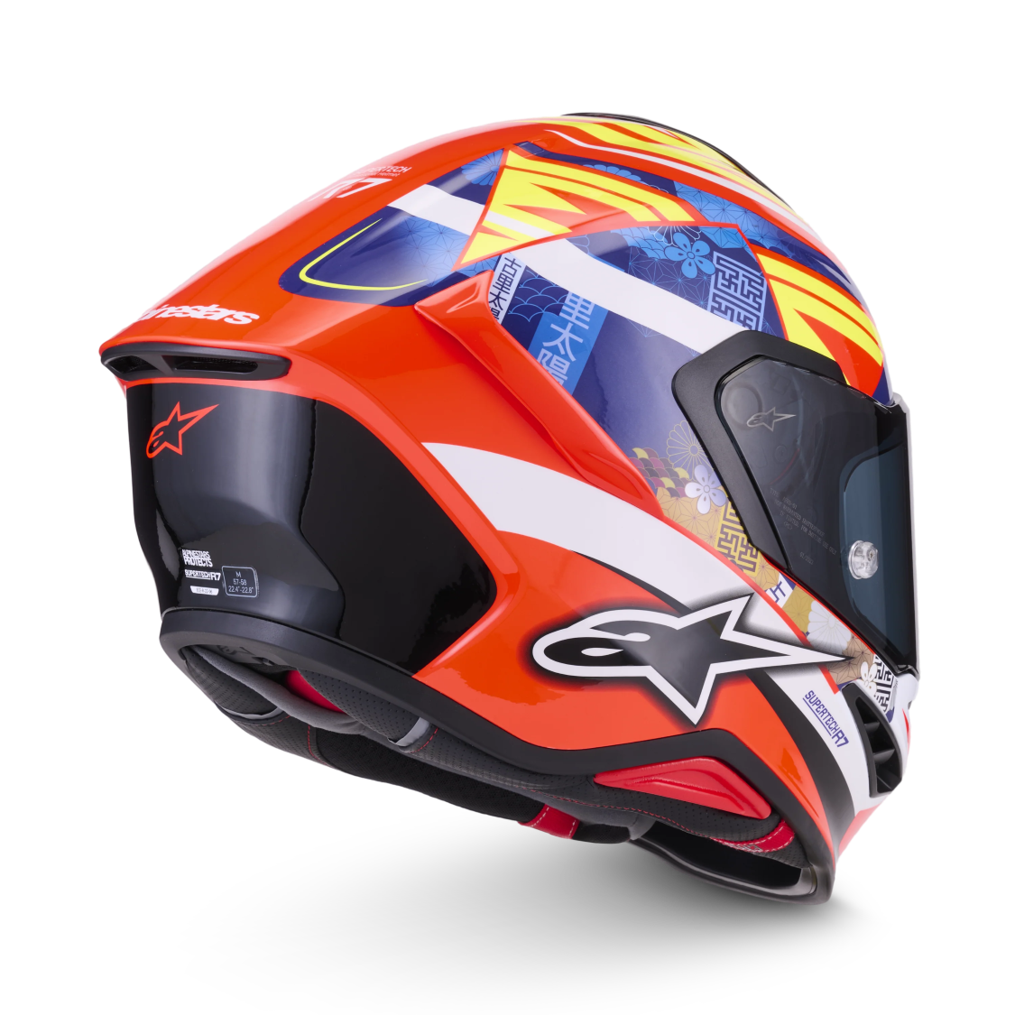 Alpinestars S-R7 Taiyo Furusato Limited Edition Red/White/Blue/Fluro Yellow Helmet