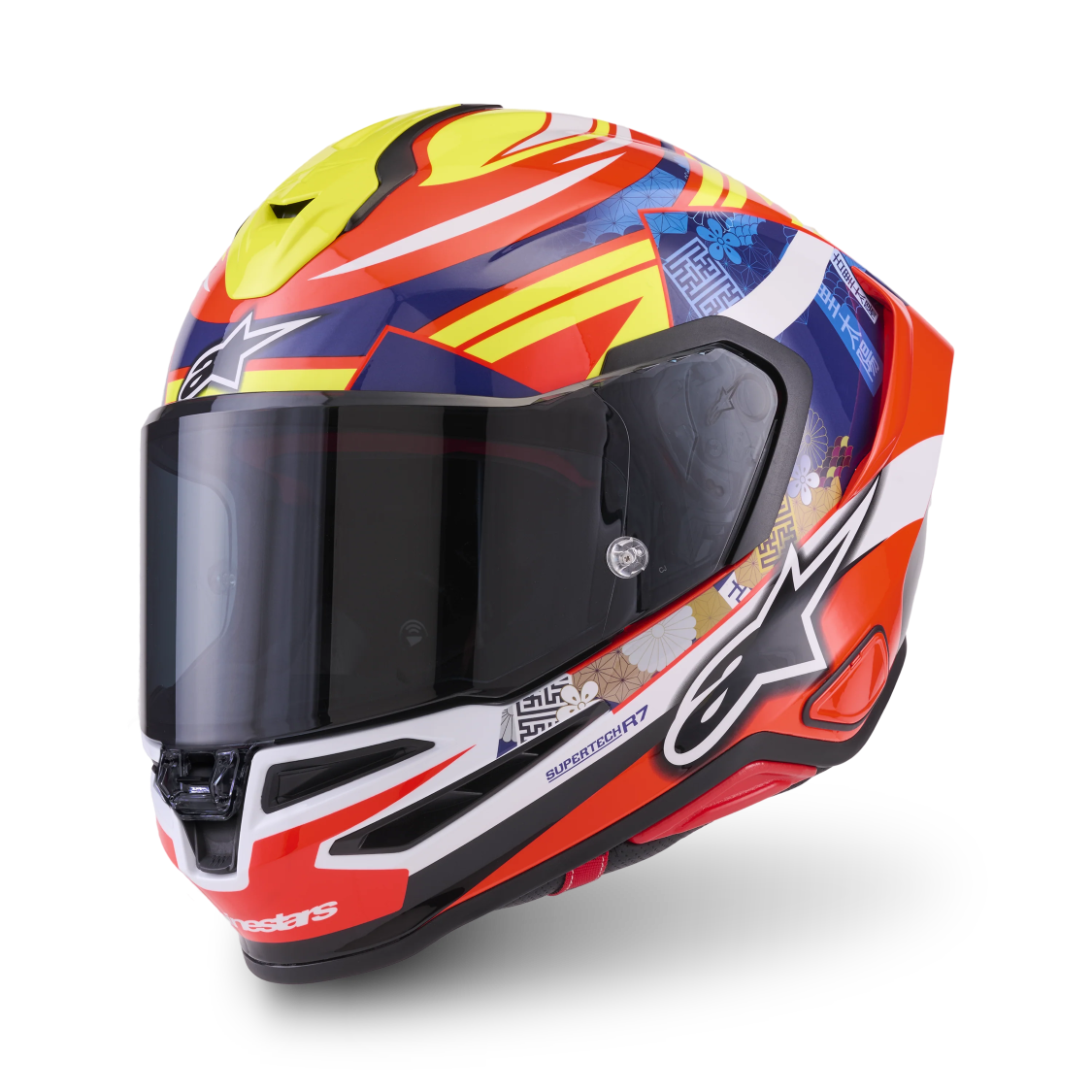Alpinestars S-R7 Taiyo Furusato Limited Edition Red/White/Blue/Fluro Yellow Helmet