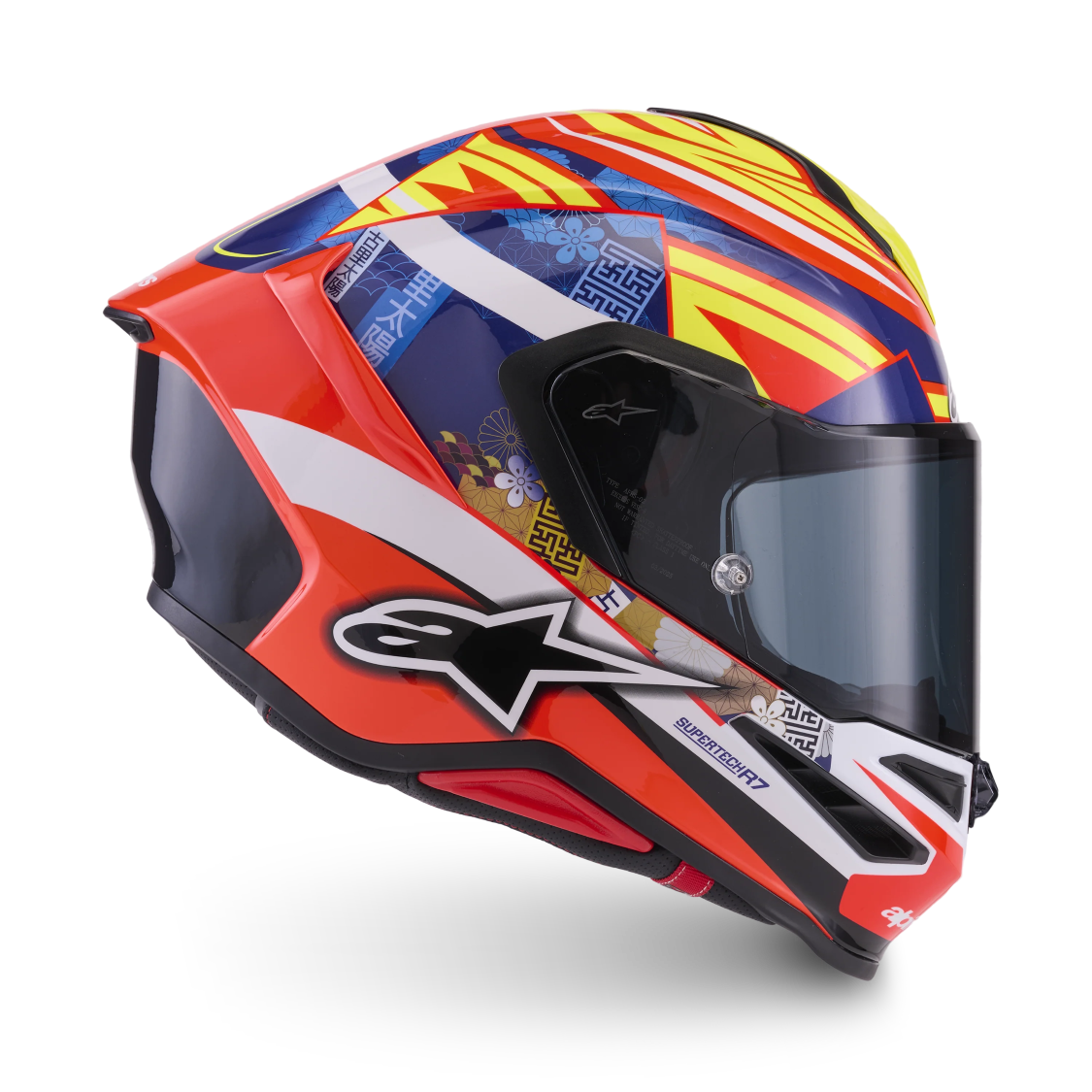 Alpinestars S-R7 Taiyo Furusato Limited Edition Red/White/Blue/Fluro Yellow Helmet