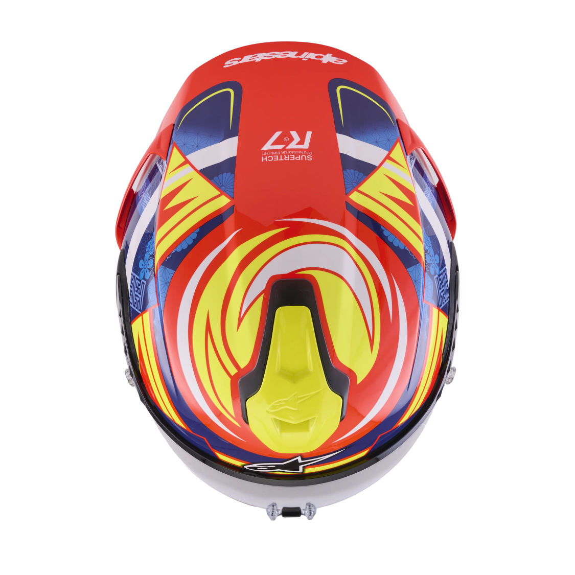 Alpinestars S-R7 Taiyo Furusato Limited Edition Red/White/Blue/Fluro Yellow Helmet