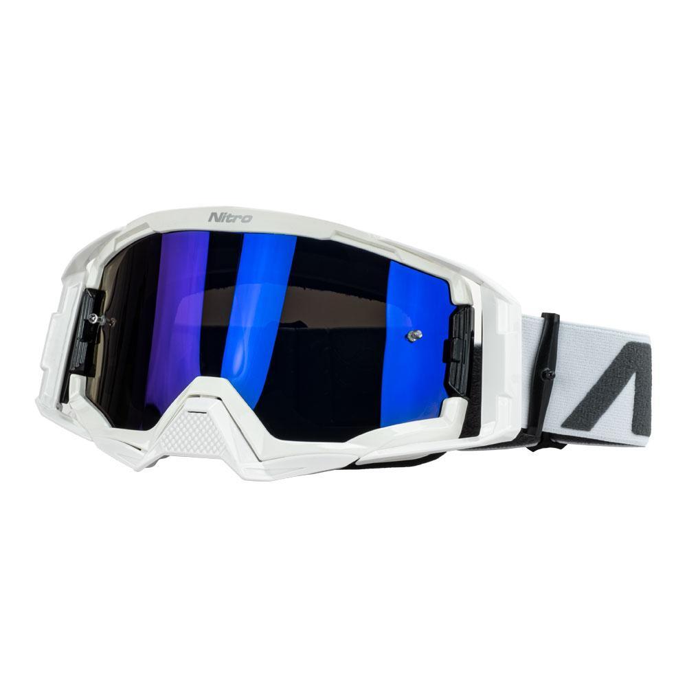 Nitro NV-150 MX Goggle White w/Blue Lens