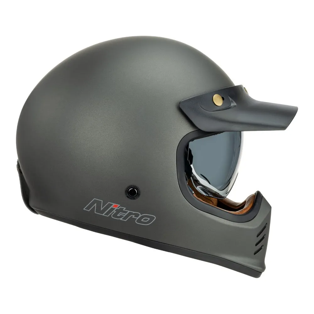 Nitro MX502 Retro Satin Graphite Helmet