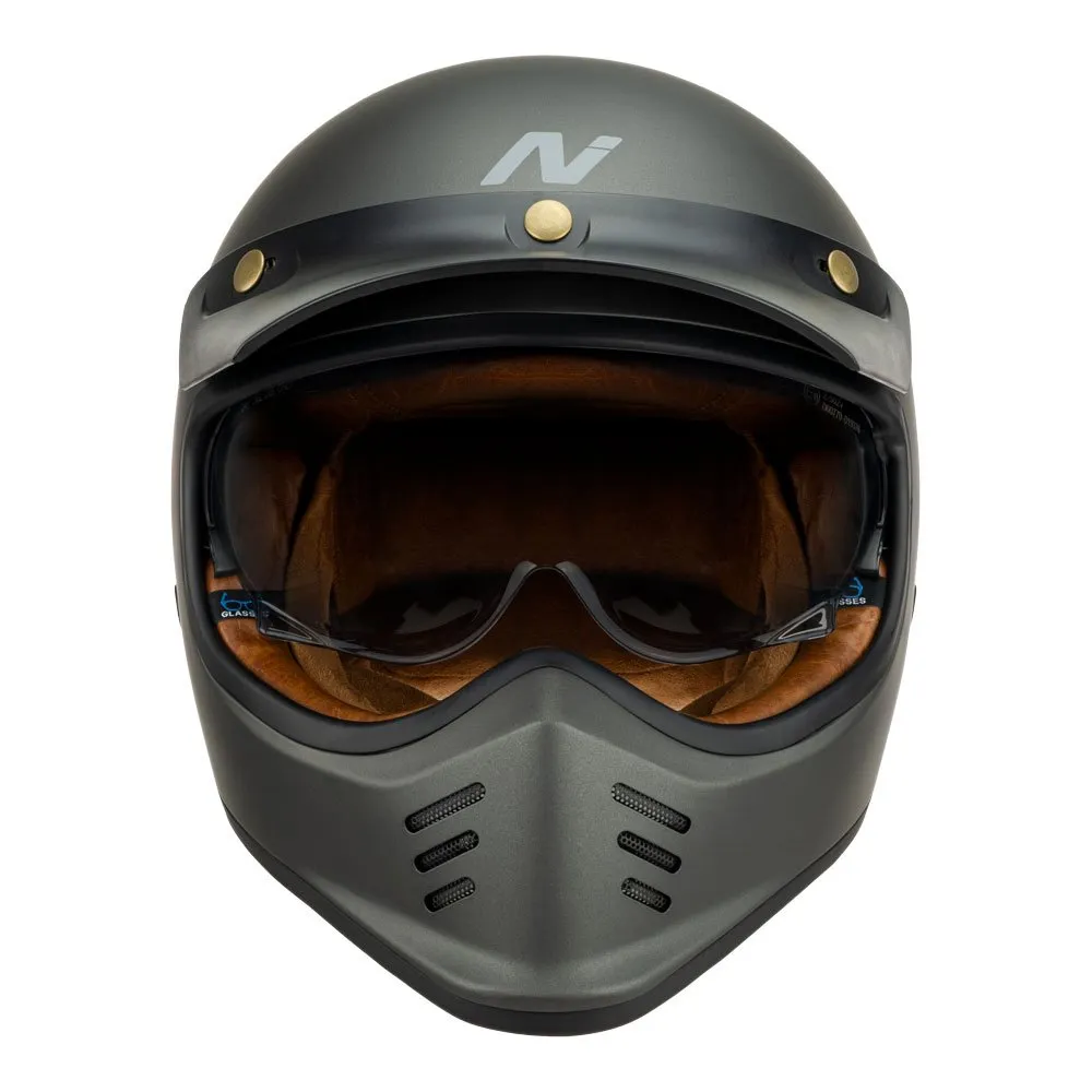 Nitro MX502 Retro Satin Graphite Helmet