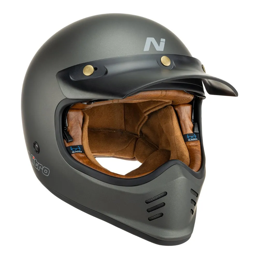 Nitro MX502 Retro Satin Graphite Helmet