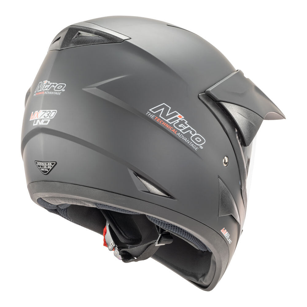 Nitro MX730 Satin Black Adventure Helmet - EasyR