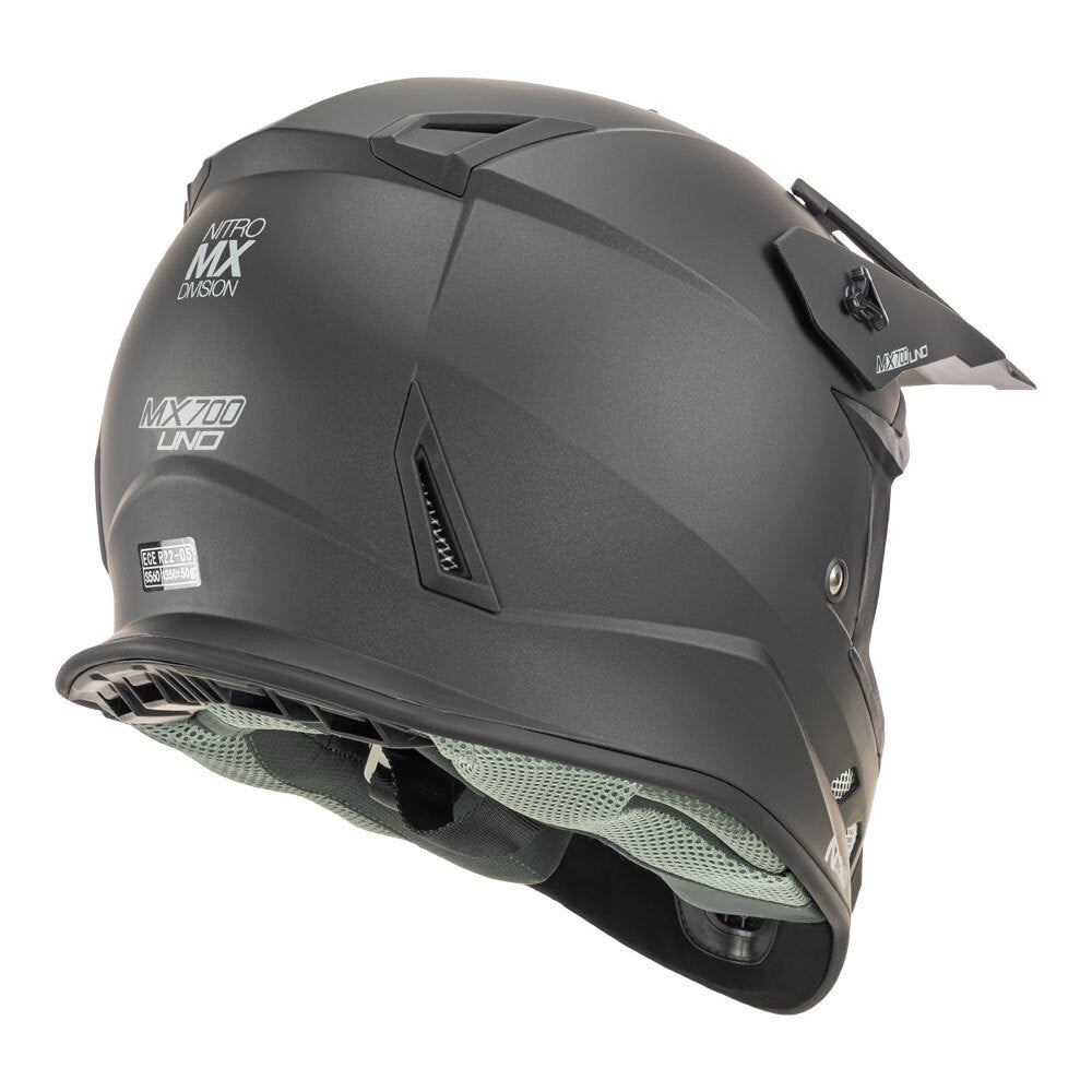 Nitro MX700 Satin Black Helmet - EasyR