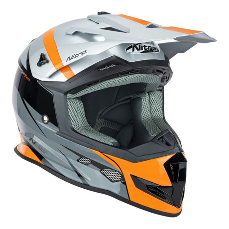 Nitro MX700 Recoil Grey/Black/Orange Helmet - EasyR