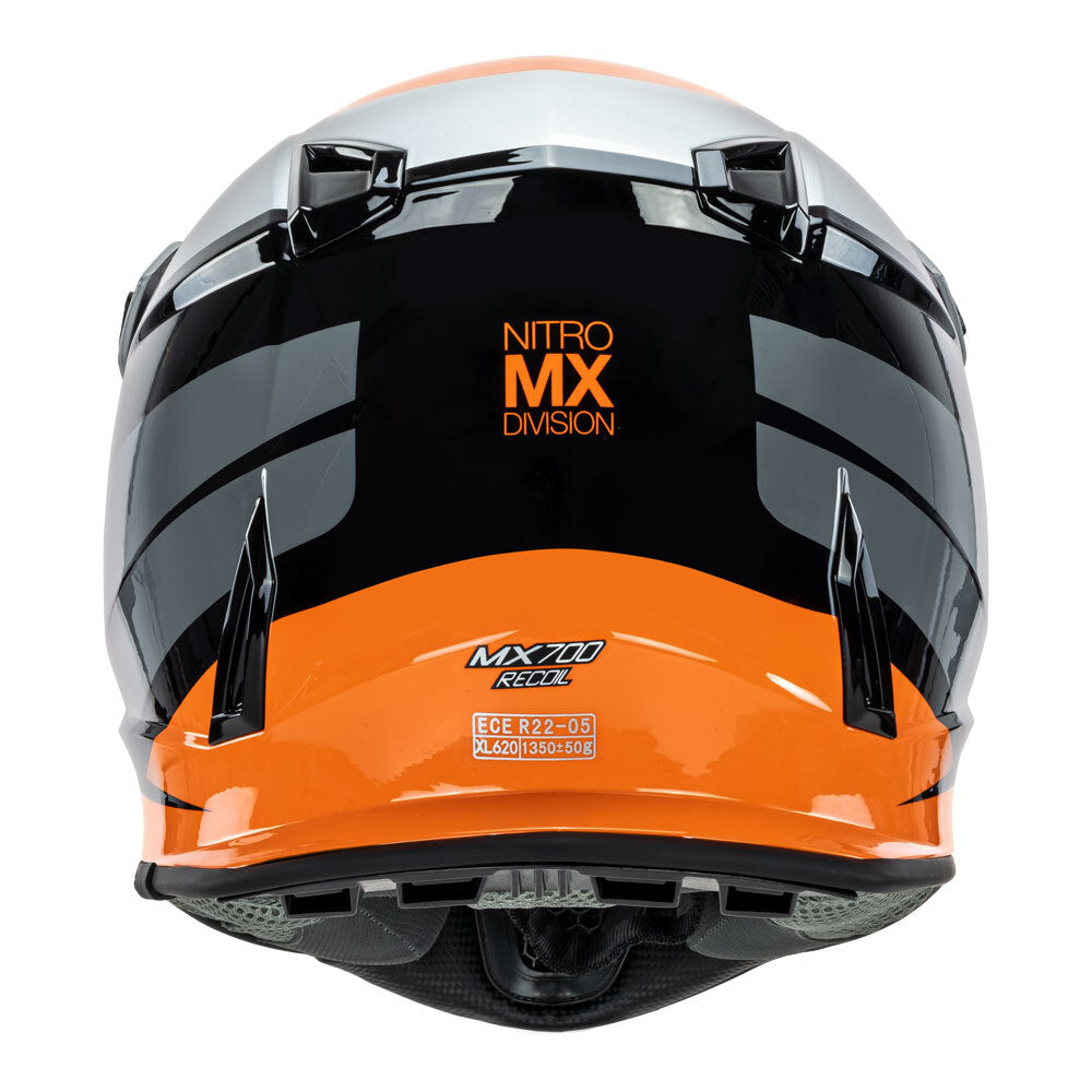 Nitro MX700 Recoil Grey/Black/Orange Helmet - EasyR