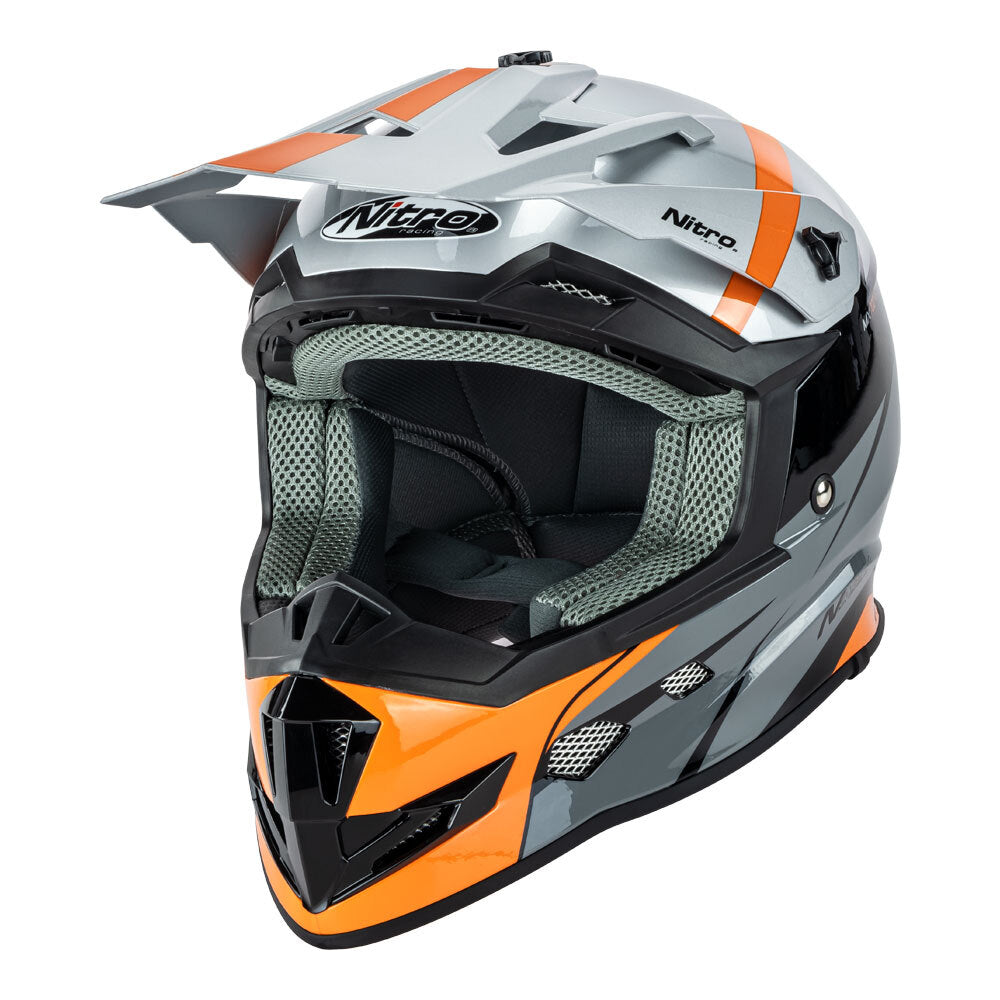 Nitro MX700 Recoil Grey/Black/Orange Helmet - EasyR