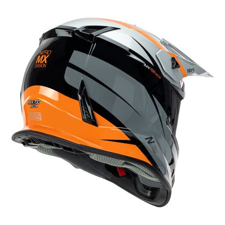 Nitro MX700 Recoil Grey/Black/Orange Helmet - EasyR