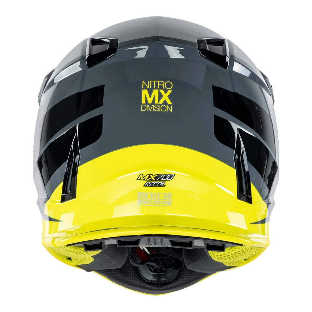 Nitro MX700 Recoil Gunmetal/Black/Silver/Fluro Yellow Helmet - EasyR