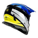 Nitro MX700 Recoil Black/Blue/White/Fluro Yellow Helmet - EasyR