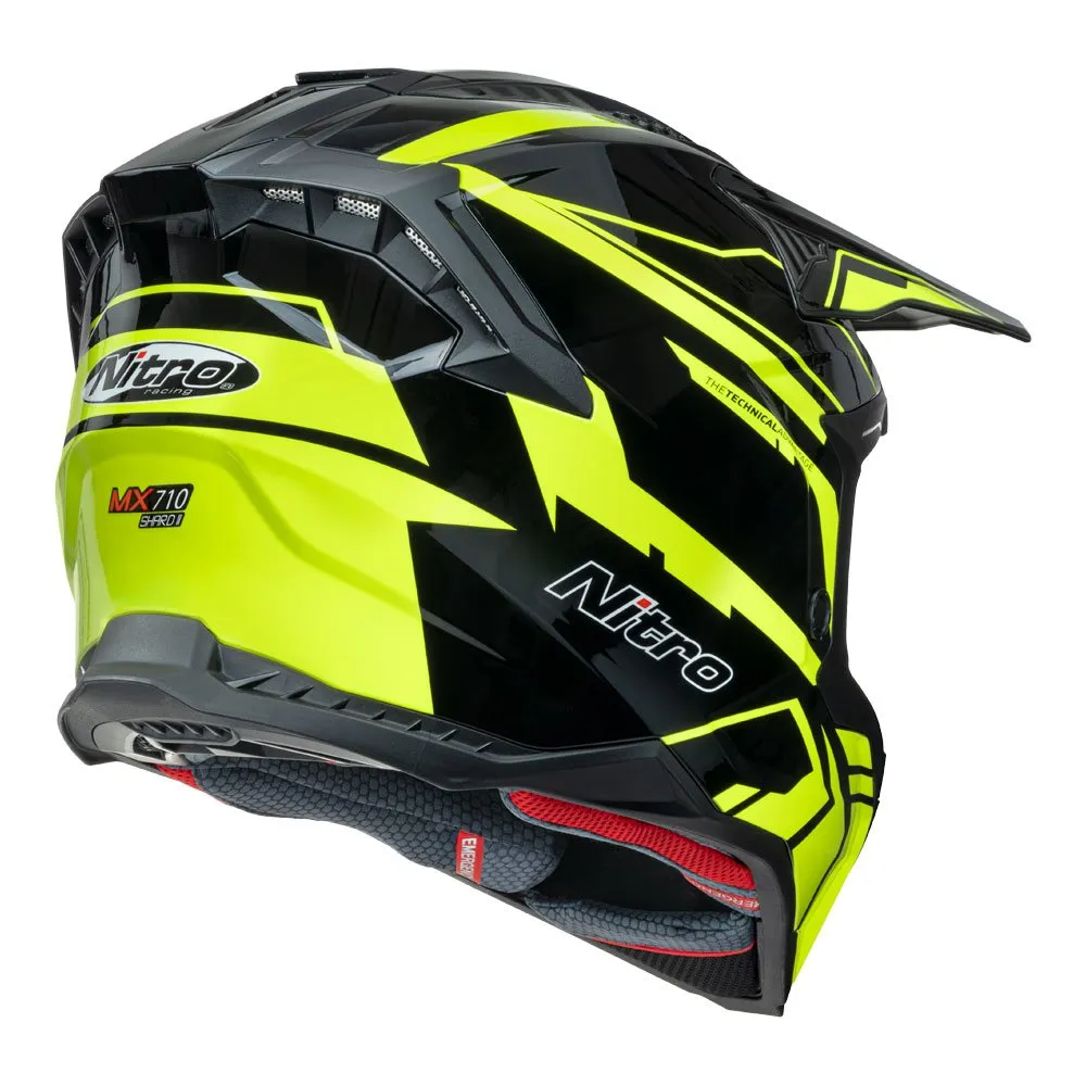 Nitro MX710 Shard II Fluro Yellow/Black Helmet