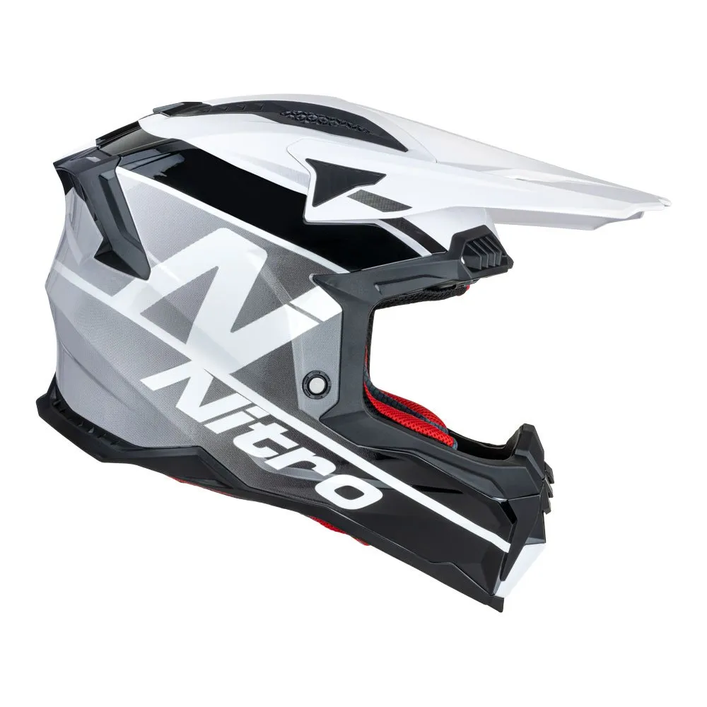 Nitro MX710 Onyx White/Grey Helmet