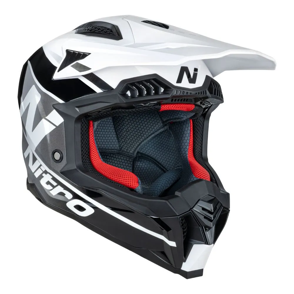 Nitro MX710 Onyx White/Grey Helmet