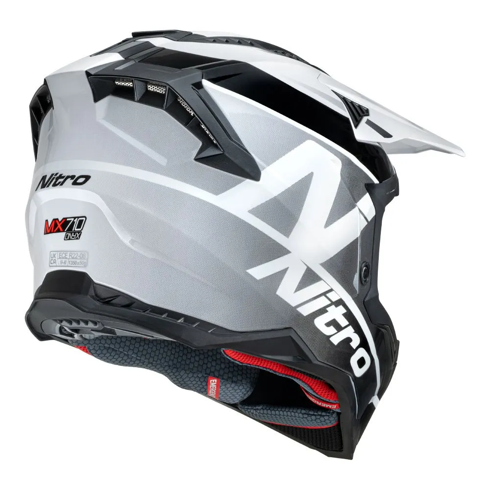 Nitro MX710 Onyx White/Grey Helmet