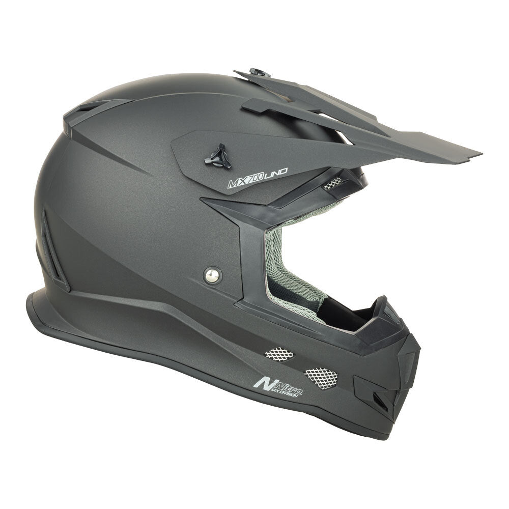 Nitro MX700 Satin Black Youth Helmet