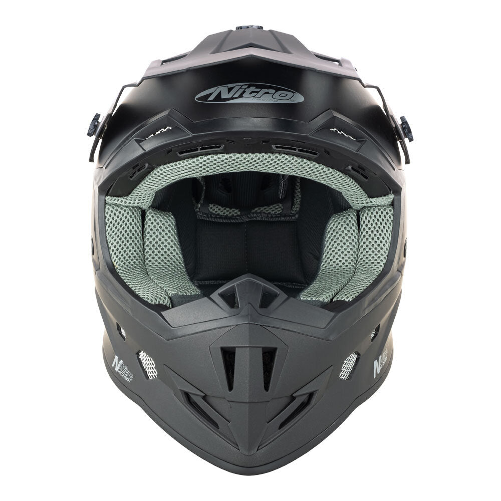 Nitro MX700 Satin Black Youth Helmet