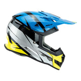 Nitro MX700 Recoil Black/Light Blue/Silver/Fluro Yellow Youth Helmet - EasyR