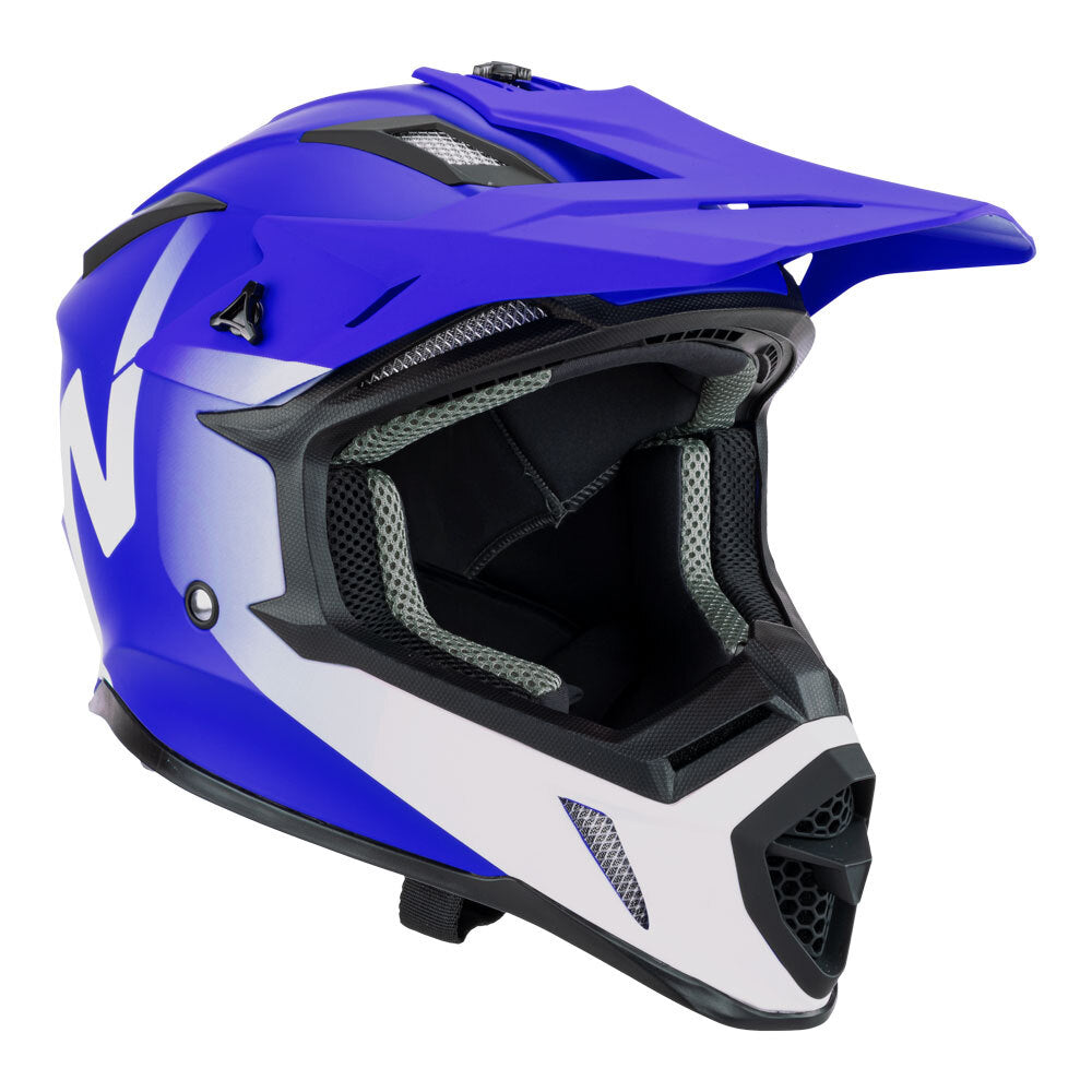 Nitro MX760 Satin Blue/White Helmet - EasyR