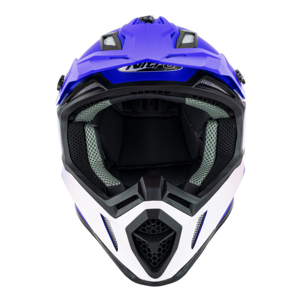 Nitro MX760 Satin Blue/White Helmet - EasyR