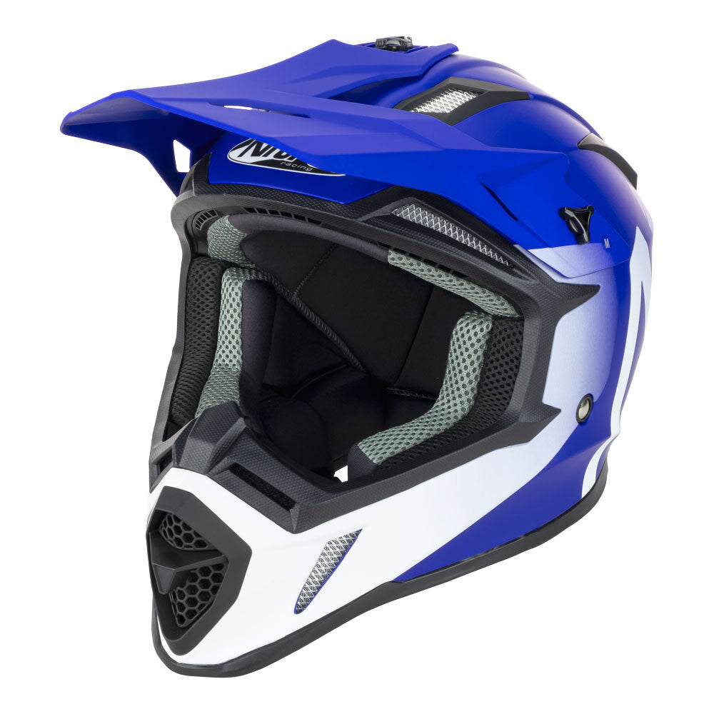 Nitro MX760 Satin Blue/White Helmet - EasyR