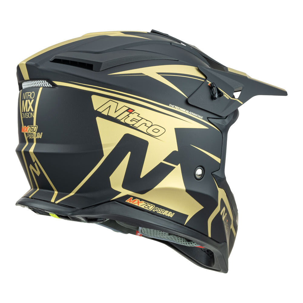 Nitro MX760 Satin Black/Gold Helmet