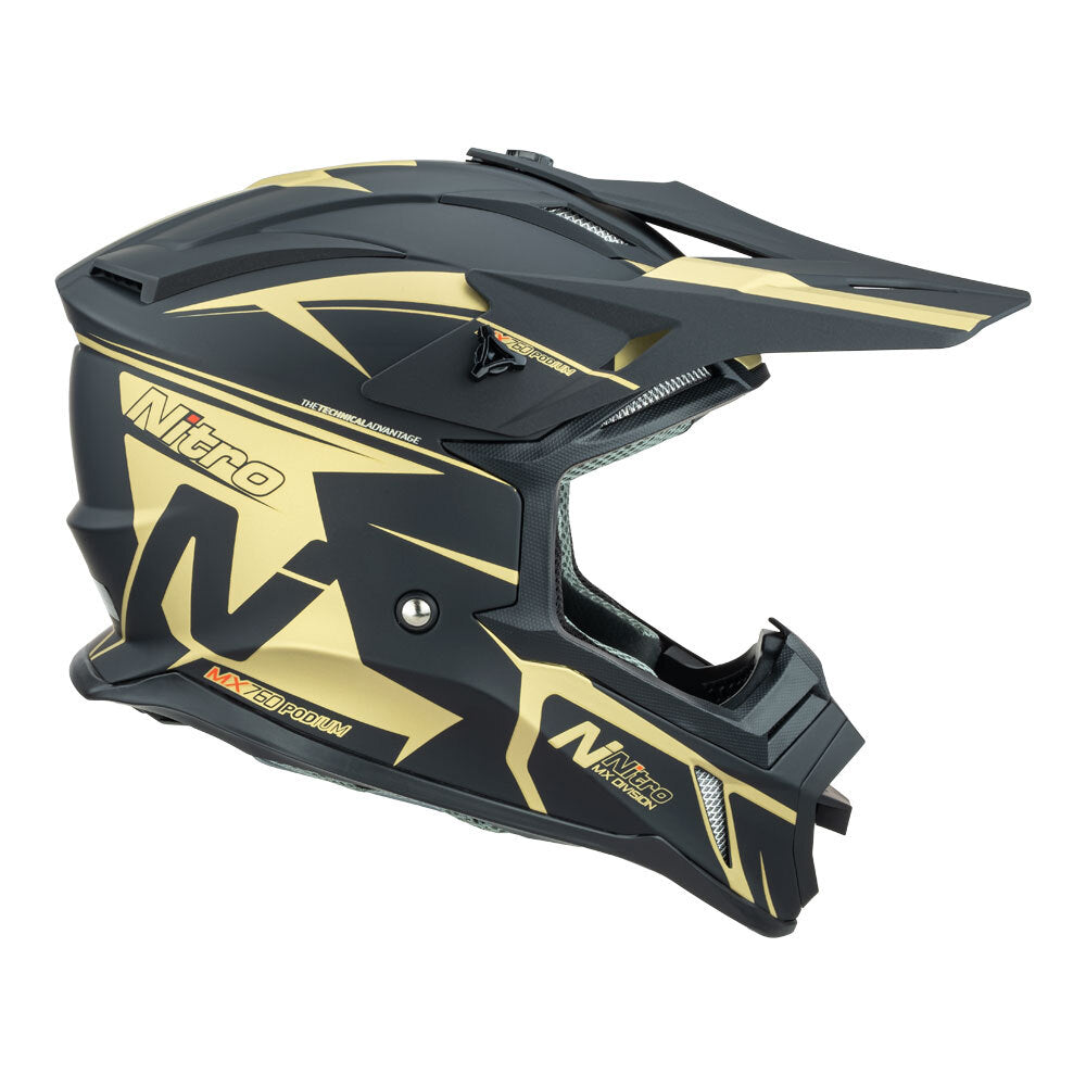 Nitro MX760 Satin Black/Gold Helmet