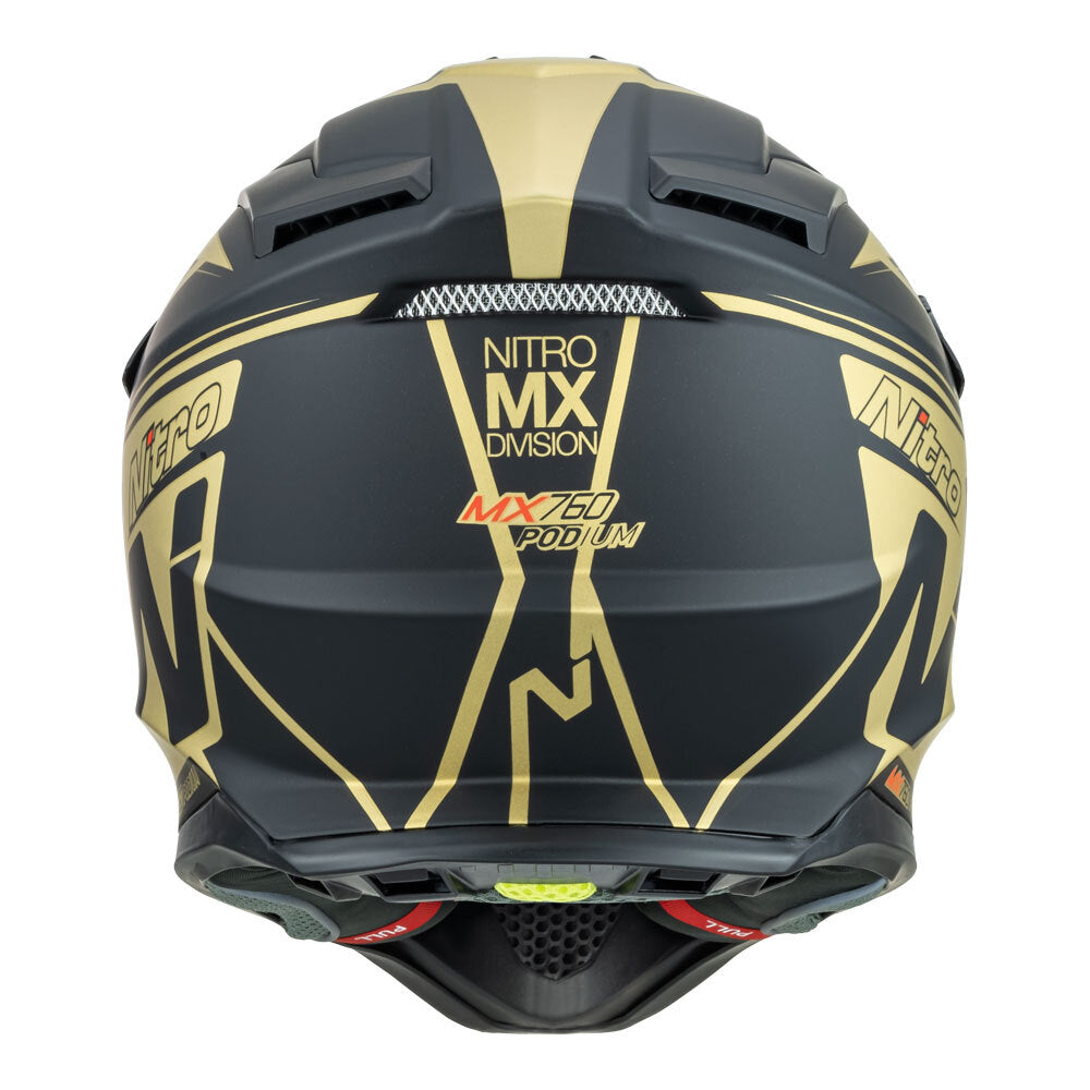 Nitro MX760 Satin Black/Gold Helmet - EasyR