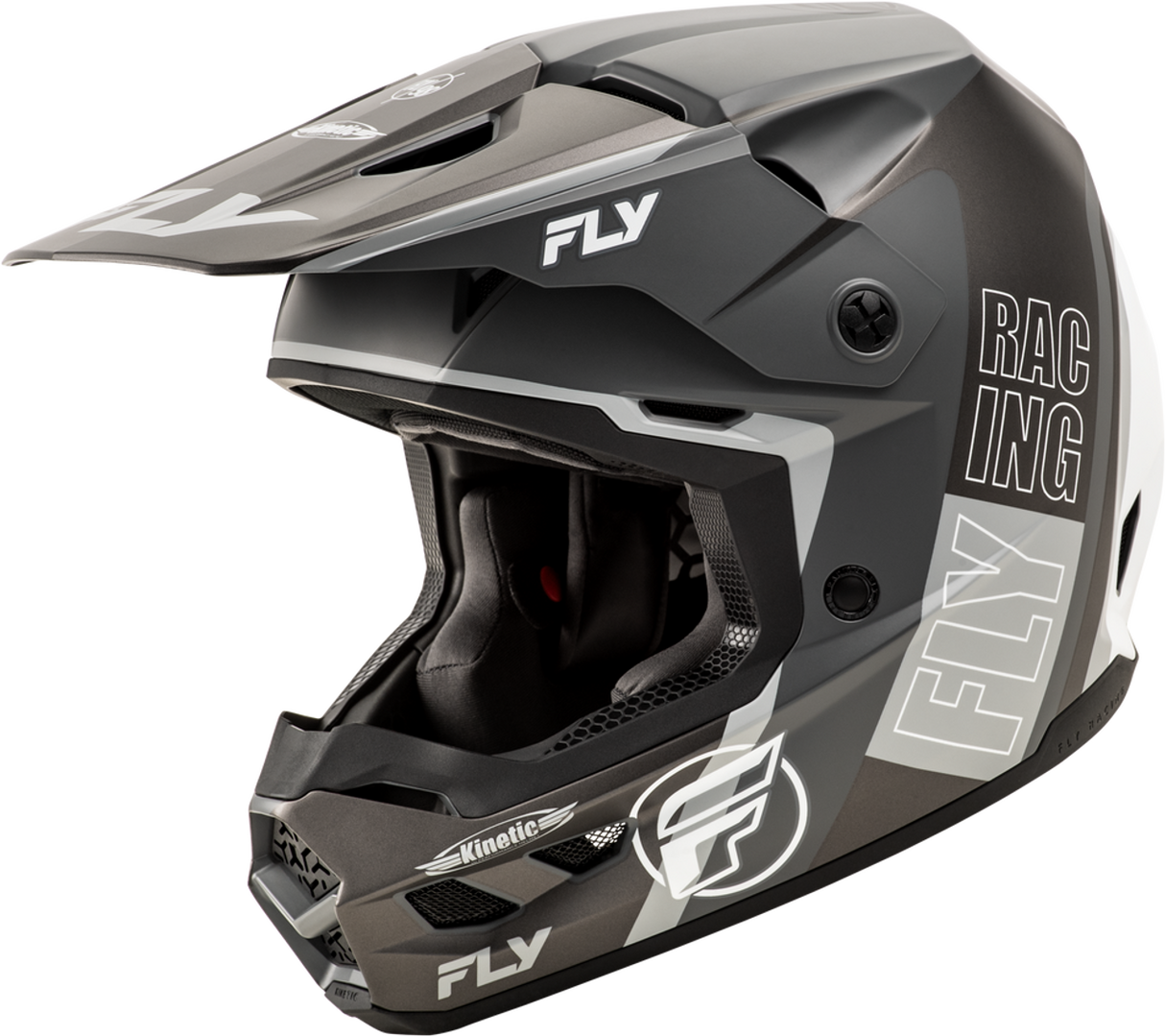 FLY Kinetic Rally Matte Grey/Black/White Helmet