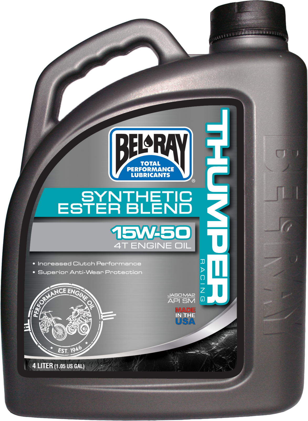 Belray 99530B4LW Thumper Racing Synthetic Ester Blend 4T Engine Oil 15W50 4L