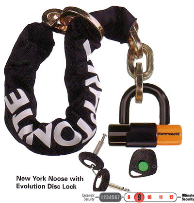 Kryptonite 999539 New York 1275 Chain 12mm x 75cm w/EV 4 Disc Lock