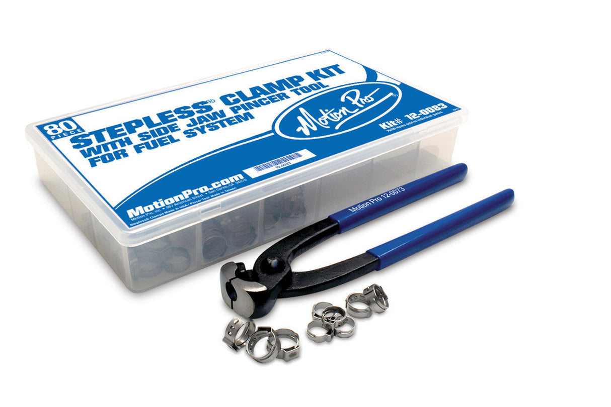 Motion Pro Stepless Clamp Fuel Line Fittings Kit w/Pincer Tool (70 Pieces)