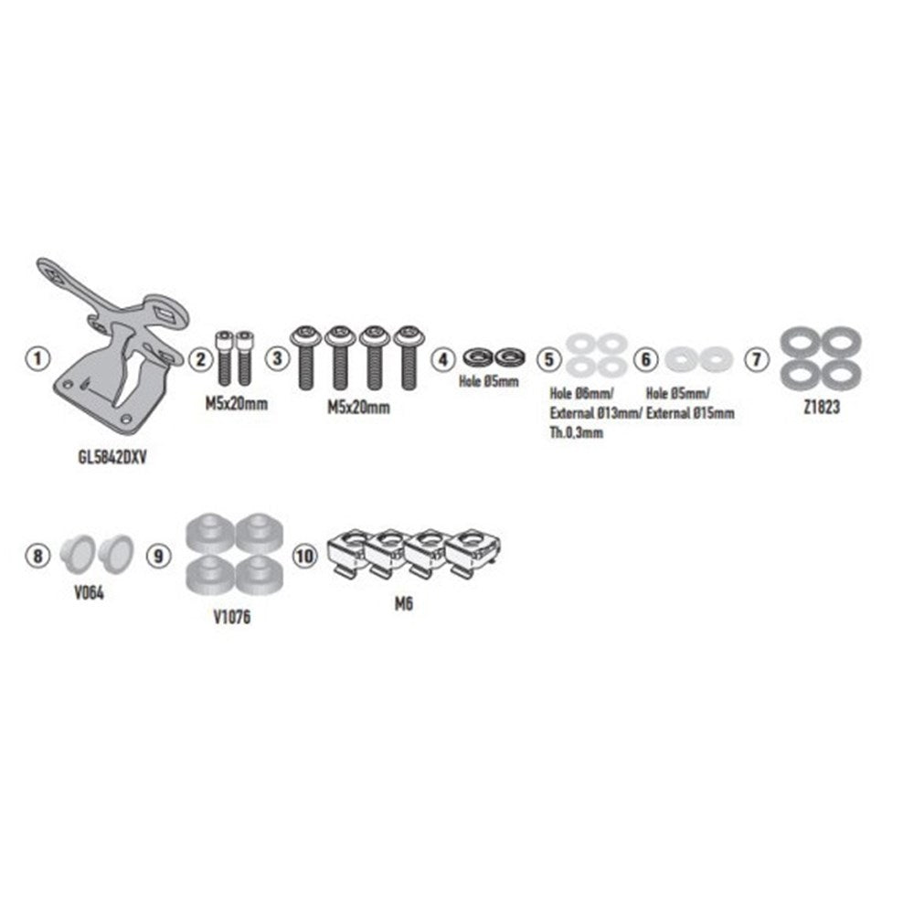 Givi A1208A Windshield Mounting Kit for Honda CB650R 24-Up w/1173S Windshields