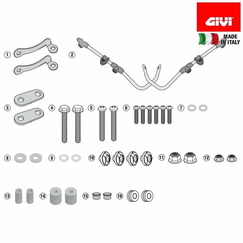 Givi A6109A Windshield Mounting Kit for Kymco Like 50-125-150 17-24
