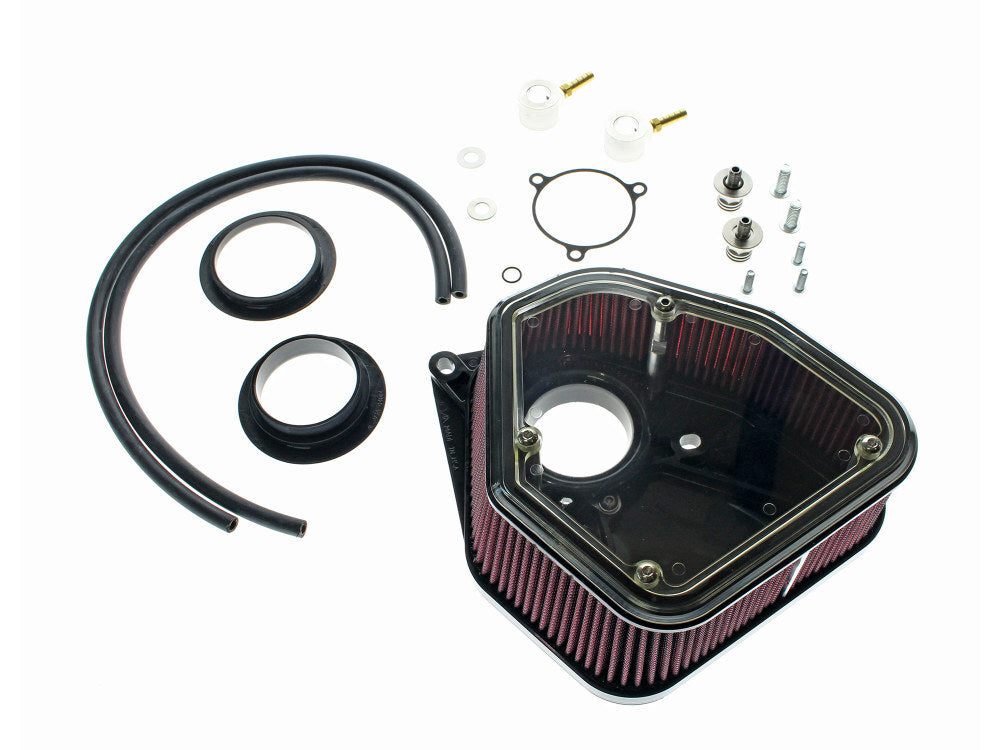 Alloy Art AA-2.8M8BP 2.8" Polycarbonate Boom Box Air Cleaner Kit Black for Milwaukee-Eight Touring 17-Up/Softail 18-Up