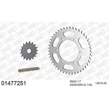 AFAM AF01477251 A525XSR2-G 116L Chain & 17-45T Steel Sprocket Kit for Suzuki GSXR750 11-17