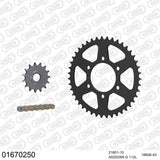 AFAM AF01670250 A520XSR-G 112L Chain & 15-43T Steel Sprocket Kit for Kawasaki ZX-6R 19-21