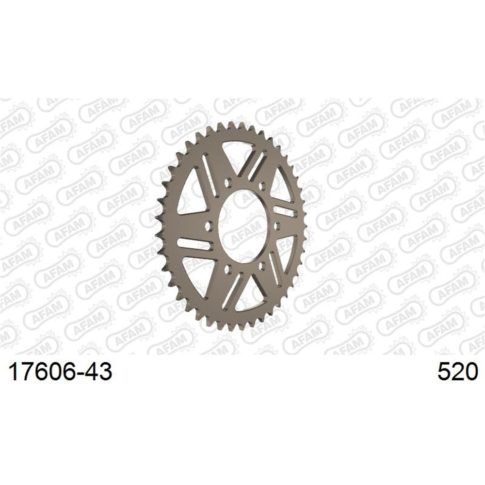 AFAM AF1760643 43T Rear Sprocket (520 Pitch) for Kawasaki Ninja ZX-6R/ZX-9R/ZX-10R/ER-6n/f/Ninja 650/Z750 Models