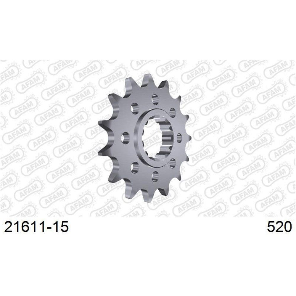 AFAM AF2161115 15T Front Sprocket (520 Pitch) for Yamaha YZF-R1/YZF-R1M/MT-07/YZF-R7/MT-09/MT-10/FZ8/Fazer 8/Tracer 700/Tracer 7 Models
