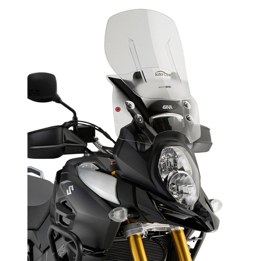 Givi AF3105B Airflow Sliding Clear Windshield (Maximum 50 x 41cm & 12cm travel) for Suzuki DL 1000 V-Strom 14-19