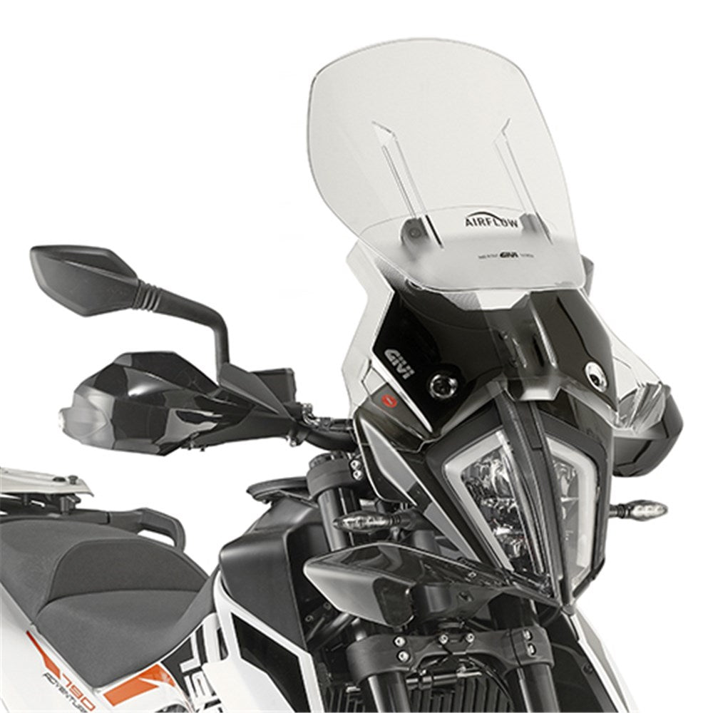 Givi AF7711B Airflow Sliding Clear Windshield (Maximum 52 x 48cm & 12cm travel) for KTM 390 Adventure 20-24/790 Adventure/790 Adventure R 19-20/890 Adventure 21-22
