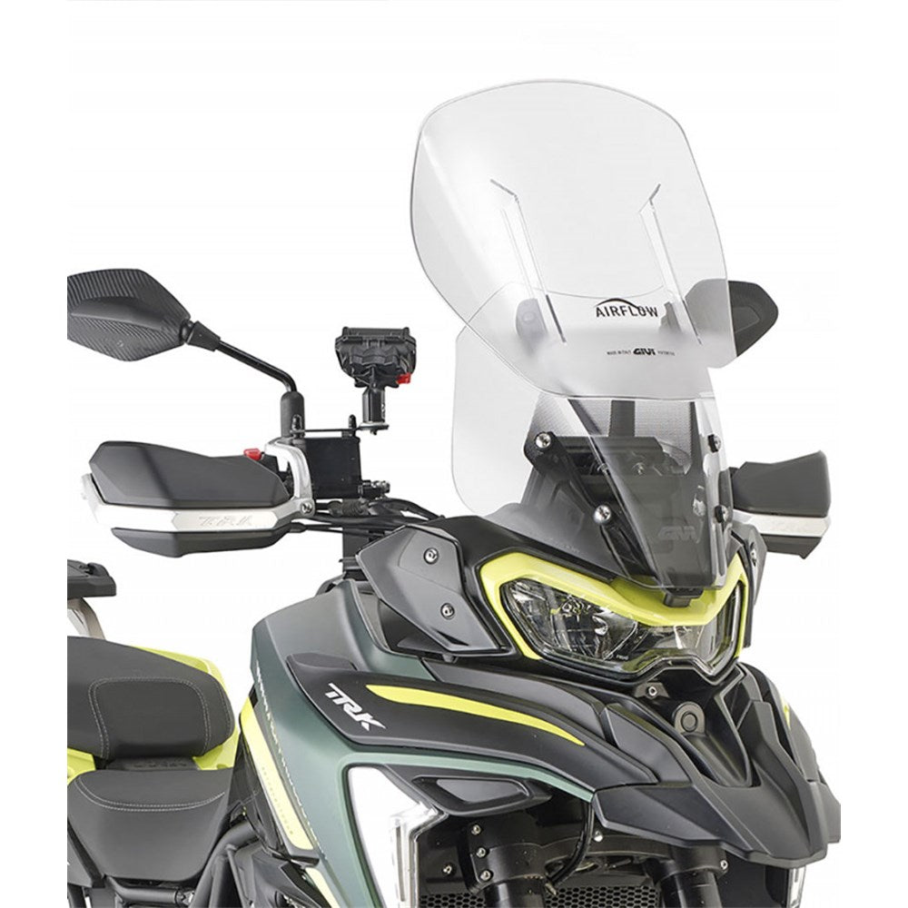 Givi AF8717 Airflow Sliding Clear Windshield (Maximum 59 x 38cm & 12cm travel) for Benelli TRK702/TRK702 X 23-24